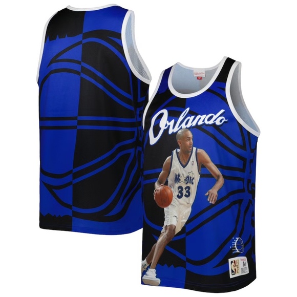 Orlando Magic Grant Hill Mitchell & Ness Blue/Black Sublimated Tank - 2XL - NWT - Picture 1 of 5